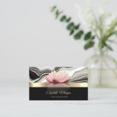 蓮エレガント花金ゴールド大理石ヨガ 名刺 (スタンド正面)
