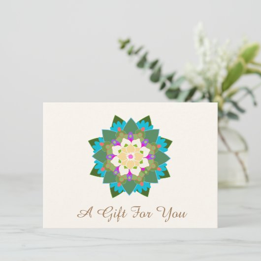 蓮カラフルフローラ曼荼羅贈答証書 (スタンド正面)