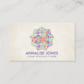 蓮カラフル曼荼羅の花 名刺 (正面)