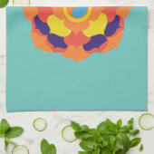 蓮カラフル花イン&ヤンマンダラ キッチンタオル (折り畳み)