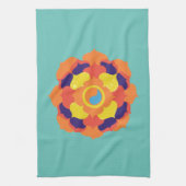 蓮カラフル花イン&ヤンマンダラ キッチンタオル (縦)