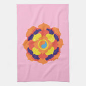 蓮カラフル花イン&ヤンマンダラ キッチンタオル (縦)