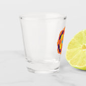 蓮カラフル花イン&ヤンマンダラ ショットグラス (左)