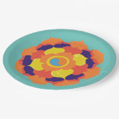 蓮カラフル花イン&ヤンマンダラ ペーパープレート (アングル)