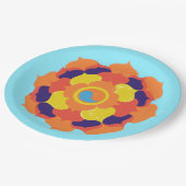 蓮カラフル花イン&ヤンマンダラ ペーパープレート (アングル)