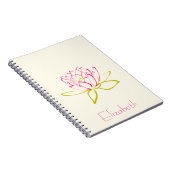 蓮パーソナライズされた花 ノートブック (右側)