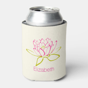 蓮パーソナライズされた花 缶クーラー