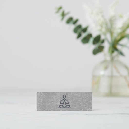 蓮モダンの花の灰色 |ヨガ先生 スキニー名刺 (スタンド正面)