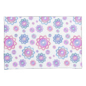 蓮モダン花柄ピンクパステルグリーン 枕カバー (正面右)