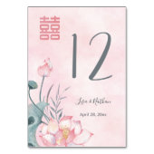 蓮中国の結婚花 テーブルナンバー (裏面)