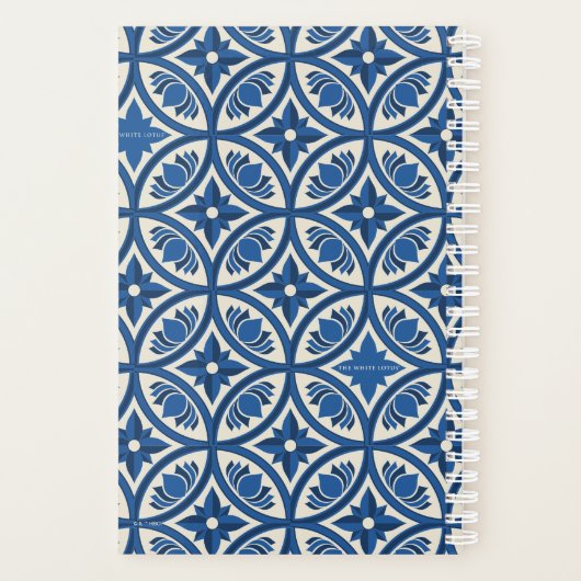 蓮地中海の瓦の模様 – 白蓮 プランナー手帳 (裏面)