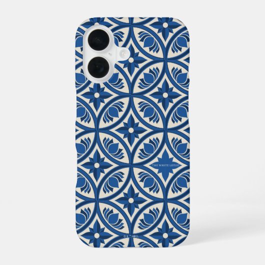 蓮地中海の瓦の模様 – 白蓮 iPhone 16ケース (裏面)