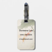 蓮日本の池で泳ぐ鯉 ラゲッジタグ (裏面縦)