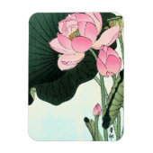 蓮日本の花 – ヴィンテージファインアート磁石 マグネット (縦)