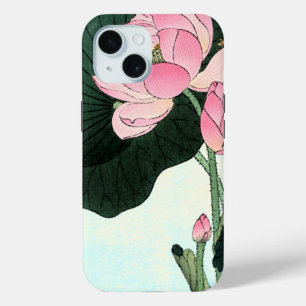 蓮日本の花 ヴィンテージファインアート iPhone 15ケース