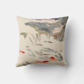 蓮池の金魚中国のプリント クッション (裏面)