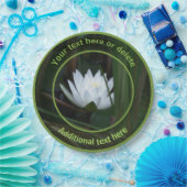 蓮白熱［赤熱］光を放つの花のパーソナライズされたパーティー ペーパープレート (パーティー)