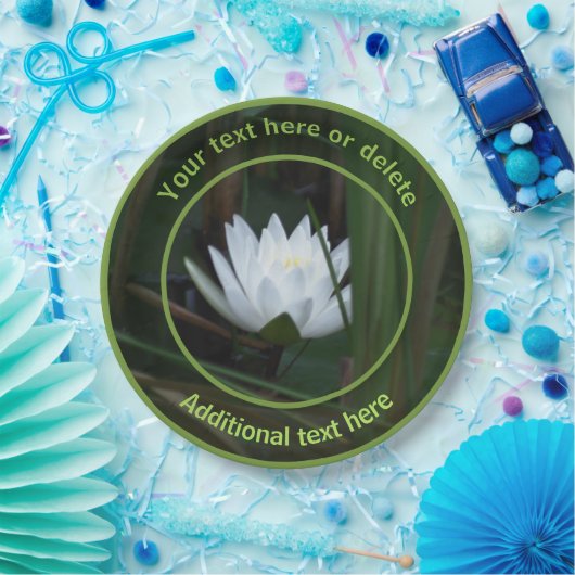 蓮白熱［赤熱］光を放つの花のパーソナライズされたパーティー ペーパープレート (パーティー)