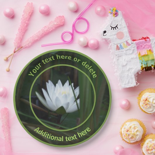 蓮白熱［赤熱］光を放つの花のパーソナライズされたパーティー ペーパープレート (パーティー)