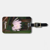 蓮白熱［赤熱］光を放つ水百合花パーソナライズされた ラゲッジタグ (正面横)