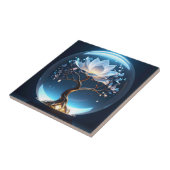 蓮白熱［赤熱］光を放つ球陶芸美術 タイル (側面)