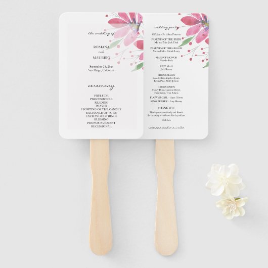 蓮素朴水カラーハンドプロ絵を描グラム ハンドファン (正面&裏面)