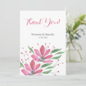 蓮素朴花水彩画 サンキューカード (スタンド正面)