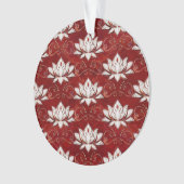 蓮花図-赤大理石と金ゴールド オーナメント (正面)