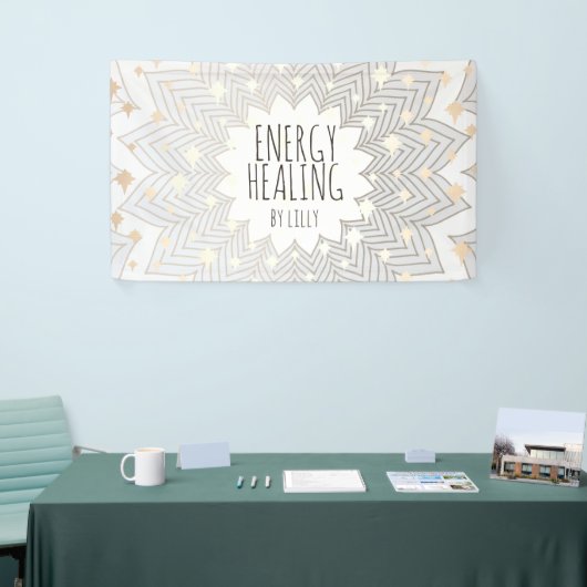 蓮芸術的花マンダラホリスティックヒーラーブシ 横断幕 (トレードショー)