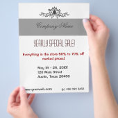 蓮芸術的花白黒スケッチ販売 チラシ (手)