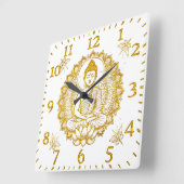 蓮華仏 スクエア壁時計 (傾斜)