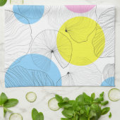 蓮葉のカラフル斑模様 キッチンタオル (折り畳み)