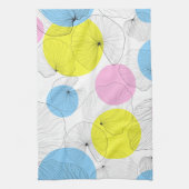 蓮葉のカラフル斑模様 キッチンタオル (縦)