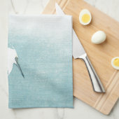 蓮、白ヘロン、小村、浮世絵 キッチンタオル (四つ折り)