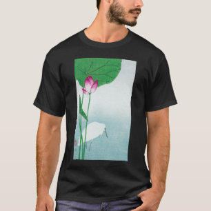 蓮、白ヘロン、小村、浮世絵 Tシャツ
