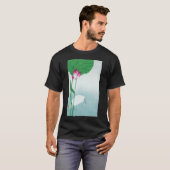 蓮、白ヘロン、小村、浮世絵 Tシャツ (正面フル)