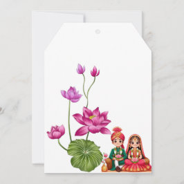 蓮、 花嫁と花婿 サンキューカード