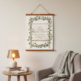 蔓に包まれた花のタペストリー 吊り下げ型タペストリー