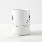 蔓に咲く紫色の花 コーヒーマグカップ (中央)