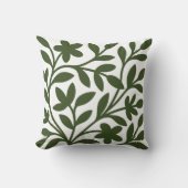 蔦の庭園 緑のツル 花の葉 クッション (正面)