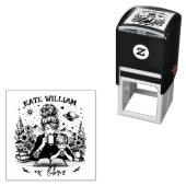 蔵書付き母カスタムと息子 セルフインキングスタンプ (インサイチュ)