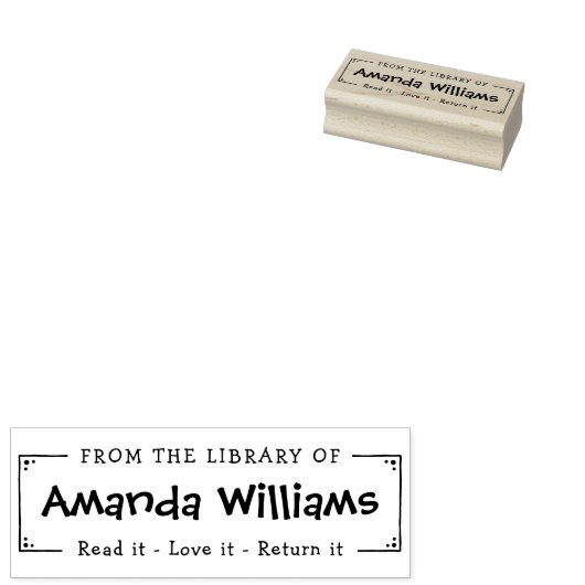 蔵書票お洒落図書館から ラバースタンプ (押印)