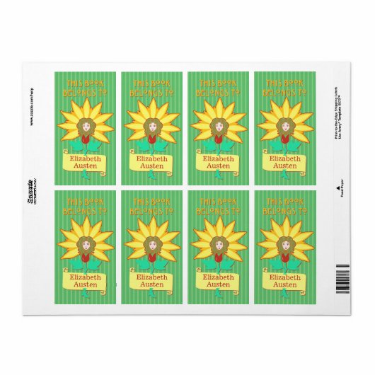 蔵書票この本はアールヌーボーの花 ラベル (フルシート)