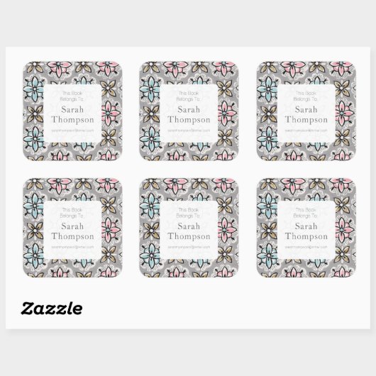 蔵書票この本はシールに属している スクエアシール (シート)