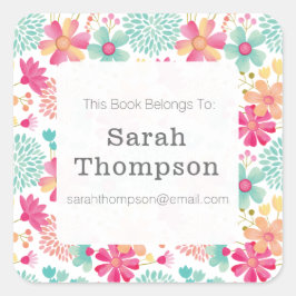 蔵書票この本はシールに属している スクエアシール