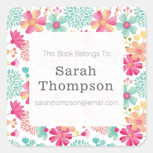 蔵書票この本はシールに属している スクエアシール (正面)