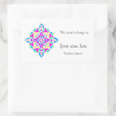 蔵書票とランゴリ模様 長方形シール (バッグ)