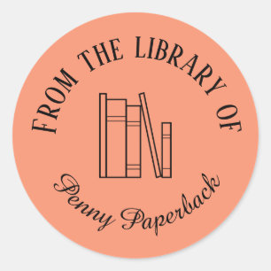 蔵書票カスタムスタンプあなたの名前の本スピニング ラウンドシール