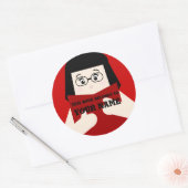 蔵書票ガール2の読本のステッカスタムカー ラウンドシール (封筒)