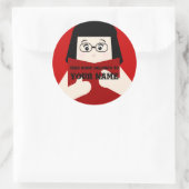 蔵書票ガール2の読本のステッカスタムカー ラウンドシール (バッグ)